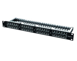 preLink® RZ-Panel, 19´ 1HE, 48 x RJ45, Kat.6A ISO/IEC, AWG 24-22, schwarz