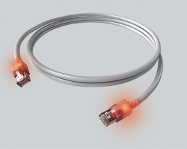 DualBoot LED Patchkabel RJ45, Kat.6A ISO/IEC, S/FTP, grau, 1.0m