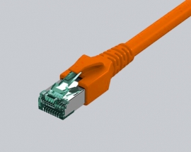 FlexBoot Patchkabel RJ45, Kat.6A ISO/IEC, S/FTP, orange, 3.0m