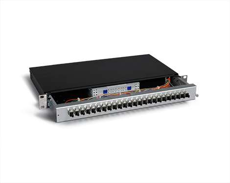 KEV 1HE Aluminium, 8 x E2000PC, 62.5/125µm OM1, H&S
