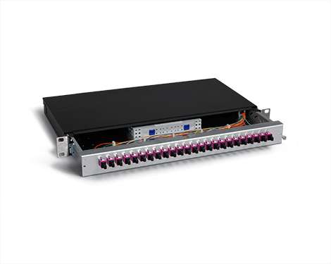 KEV 1HE Aluminium, 4 x LSH PC / E2000®PC FBW, 50/125µm OM4
